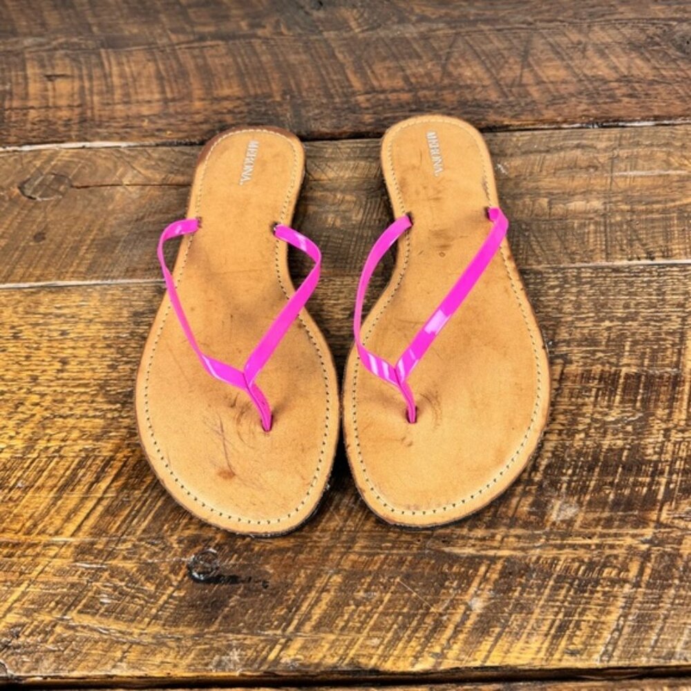 Pink and Tan Women's Sandals
